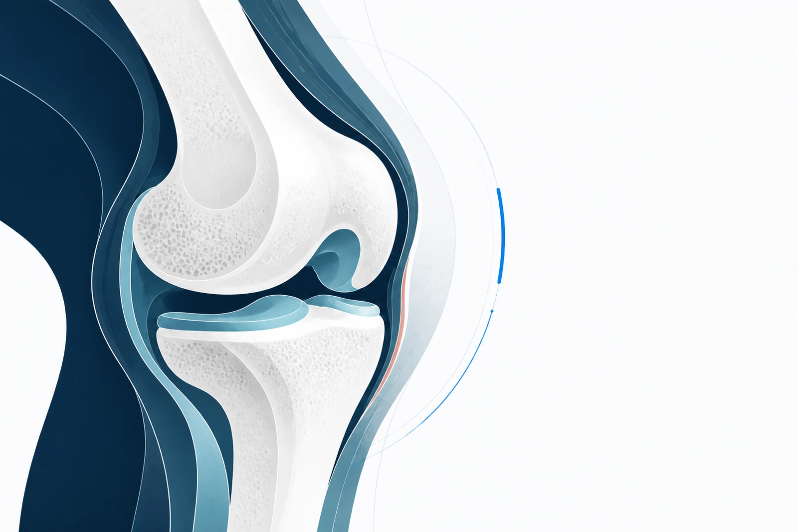 Medical illustration of knee tissue
